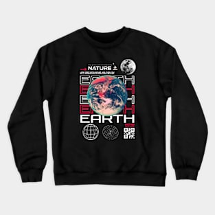 Earth Sci Fi Streetwear Design Crewneck Sweatshirt